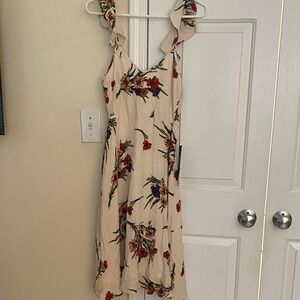Lulus Floral Cream Dress